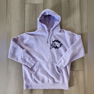 Future Fantasy Delight 'Laugh Now Cry Later' Lilac Graphic Hoodie for Men-Large